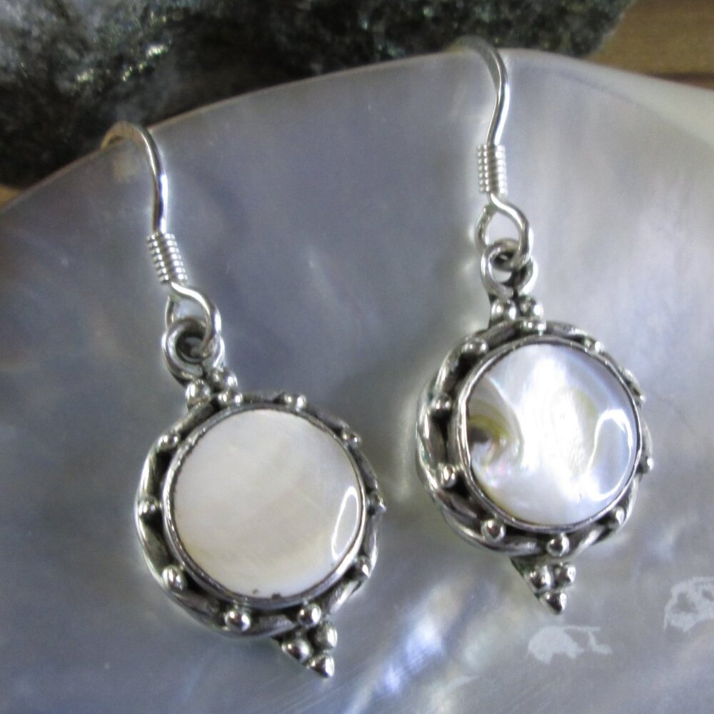 Mother of Pearl Sterling Silver Earrings